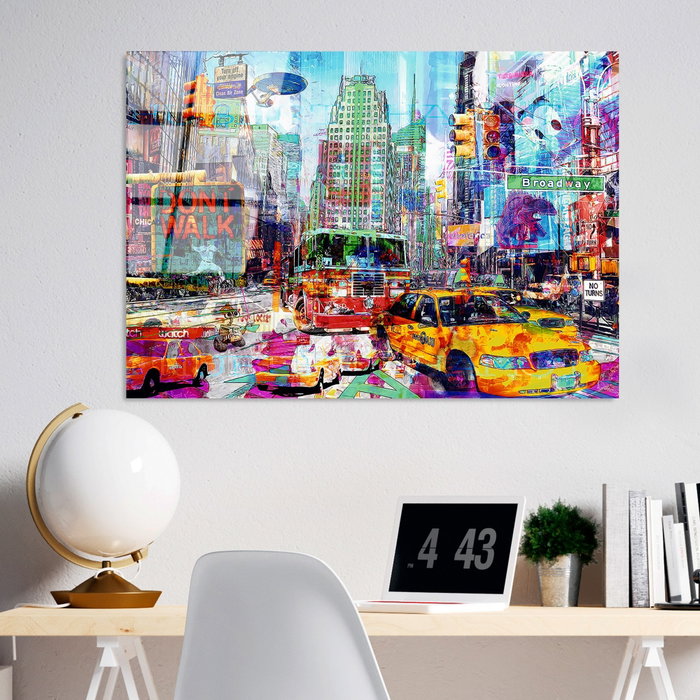 Wallity Pintura Decorativa de Vidrio Templado Multicolor 70 x 100 cm